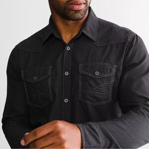 Buckle Black Textured Athletic Shirt 2XL